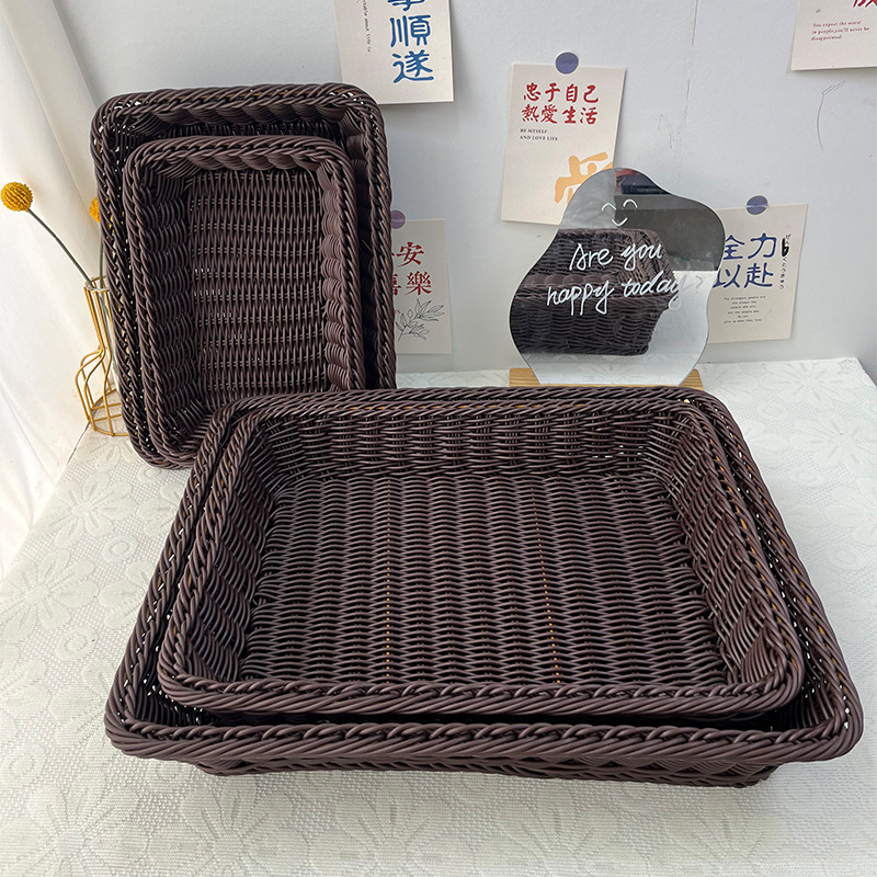 排水バスケット、スーパーマーケットのパン、野菜、果物の生鮮食品収納バスケット、スーパーマーケットの陳列バスケット、バーベキュー蒸しパン収納、ポータブル