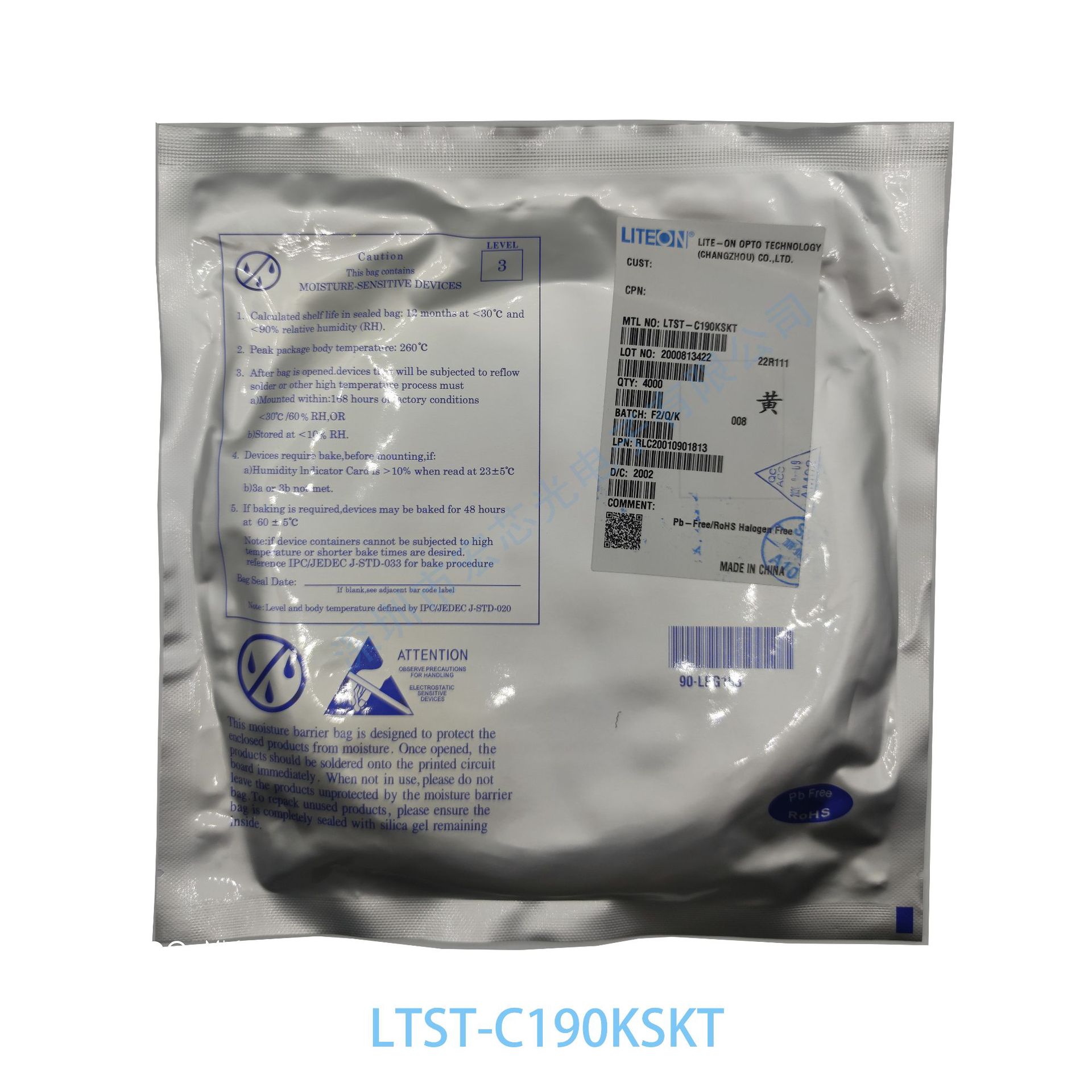 Lite-On Green (530nm Main Wavelength) LED LTST-C191TGKT, 3.6V, 450mcd, 130° Angle