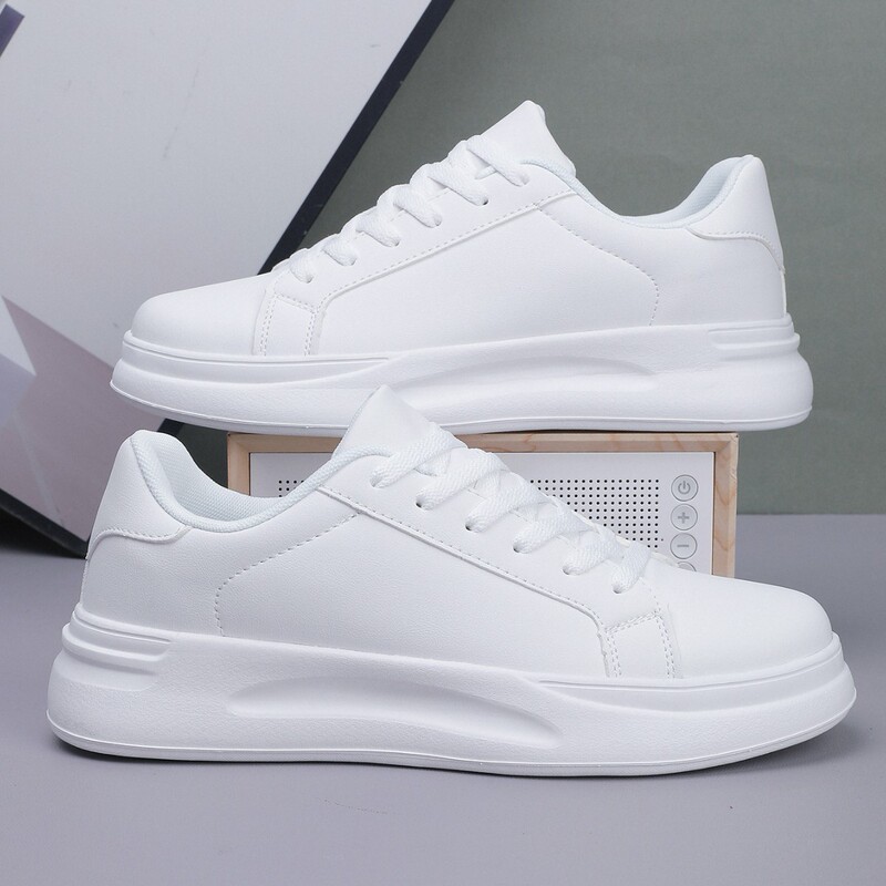 Cross-Border Large-Size White Sneakers for Men and Women, Spring and Autumn Leather Waterproof Casual Sports Shoes, Trendy Sneakers for Teenagers Cross-Border Large-Size White Sneakers for Men and Women, Spring and Autumn Leather Waterproof Casual Sports Shoes, Trendy Sneakers for Teenagers