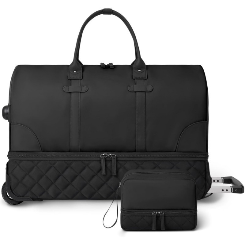 Bolsa de viaje plegable portátil con palanca de tracción, bolsa de ropa para hombres y mujeres, bolsa de ejercicios al aire libre, bolsa multifuncional para pasar la noche