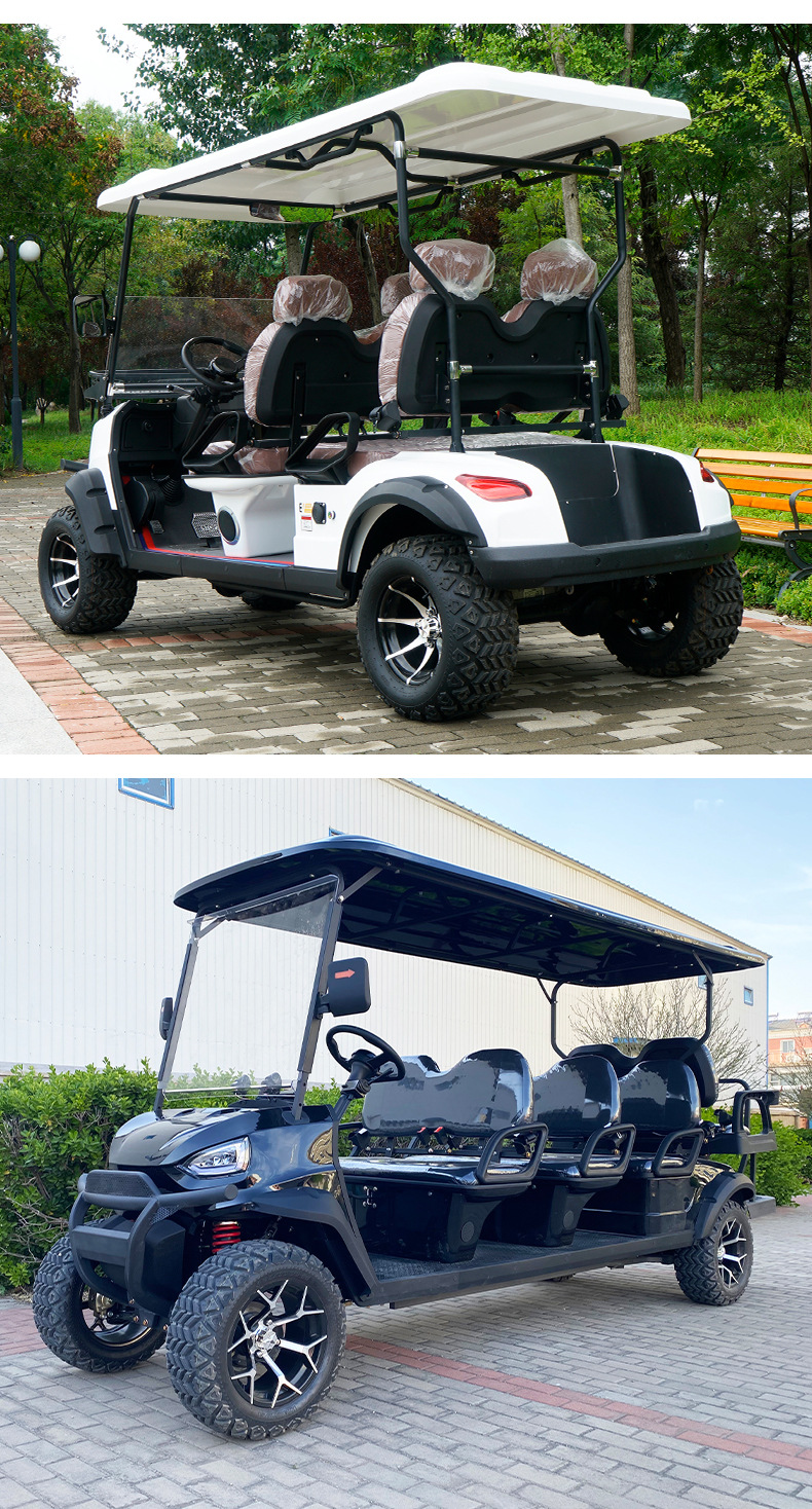 Electric Golf Cart Tourist Attraction Factory Shuttle Sightseeing Car Foreign Trade Export Off-Road Golf Cart