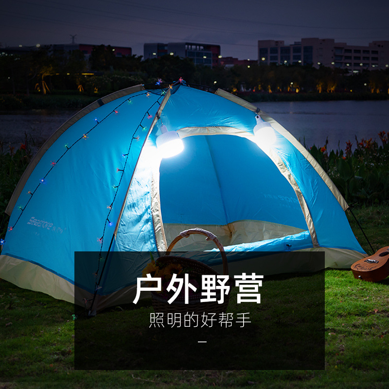LED de carga de emergencia bombilla al aire libre impermeable noche mercado parada corte de energía camping emergencia bombilla lámpara de iluminación portátil