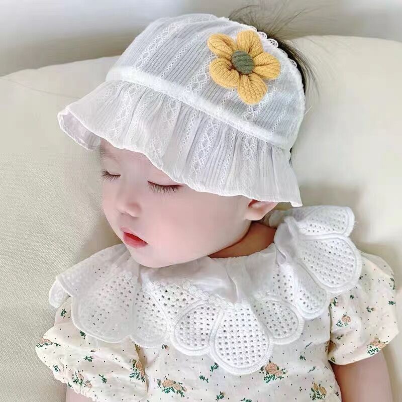 Baby Fontanelle Hat, Summer Thin Style for Baby Girls—Protects the Fontanelle and Soft Spot; Newborn Baby Cap; Infant Empty-Top Hat