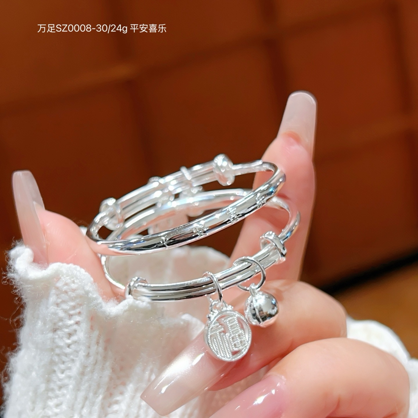 Brazalete de plata para bebés, brazalete de plata 999 inteligente y brillante para niños, niños, niñas y niños, joyas de plata de luna llena