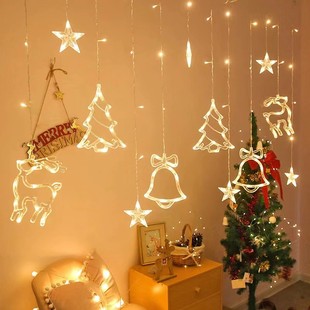 led Christmas curtain lights colored lights string lights flashing lights Starry Sky Internet celebrity bedroom romantic room creative decorative lights