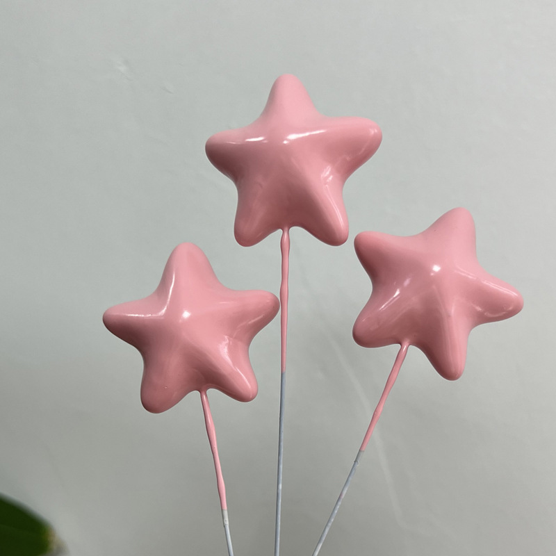 Decoración de pastel en forma de corazón estrella dorada de cinco puntas decoración de pastel de San Valentín