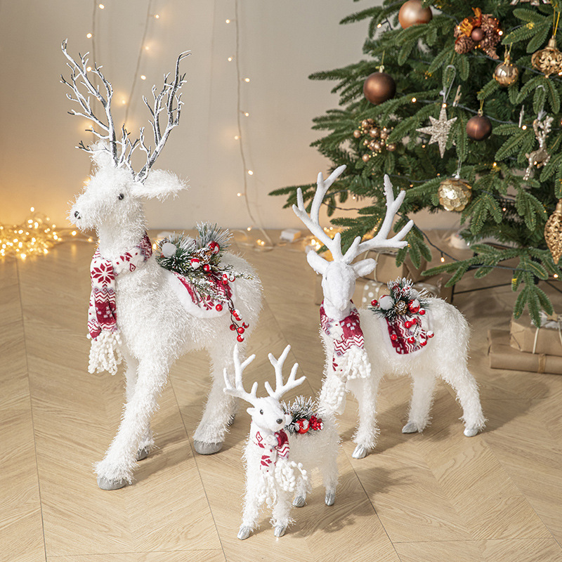 Gangheng Christmas decorations white elk...
