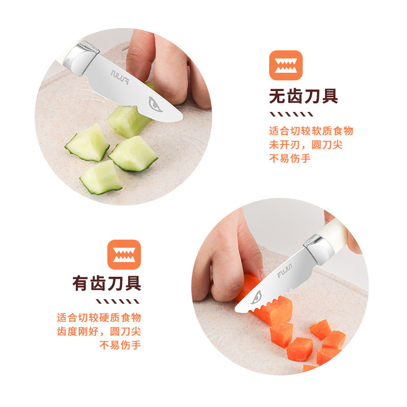 Cuchillo de frutas para niños cuchillo de corte manual cuchillo de cocina suplemento conjunto de tabla de corte para educación temprana jardín de infantes