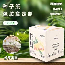 种子纸包装盒定制创意可发芽立体盒定制纸盒盲盒礼品盒印刷设计