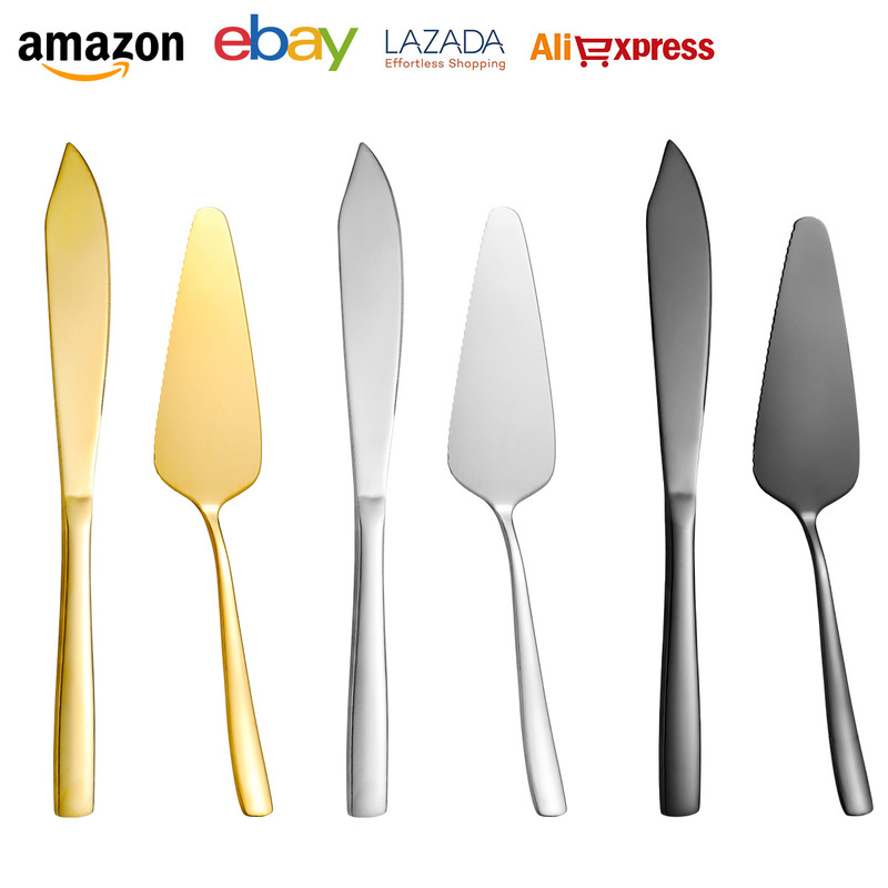 Amazon Square Handle Stainless Steel Cake Knife and Spatula Set, Thickened Bread Knife, Pizza Spatula, Wedding Party Baking Utensils Amazon Square Handle Stainless Steel Cake Knife and Spatula Set, Thickened Bread Knife, Pizza Spatula, Wedding Party Baking Utensils