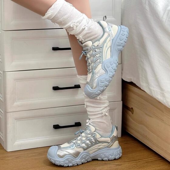 Genuine leather sneaker white deer with ugly cute hiking shoes 2025 new spring and autumn sports outdoor hiking shoes for women