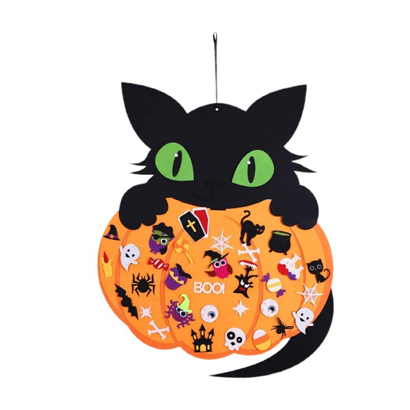 Cruzar la frontera de fieltro Halloween calabaza fiesta decoración vacaciones calabaza colgante decoración niños Halloween calabaza