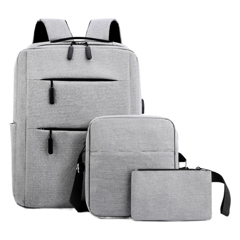 Сумка-тройка Внешняя торговля школьная сумка для младших классов средней школы мужской рюкзак большой емкости USB-зарядка Мужская Компьютерная сумка деловая