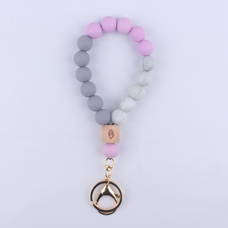 Simple Style Round Alloy Silica Gel Women's Keychain display picture 7