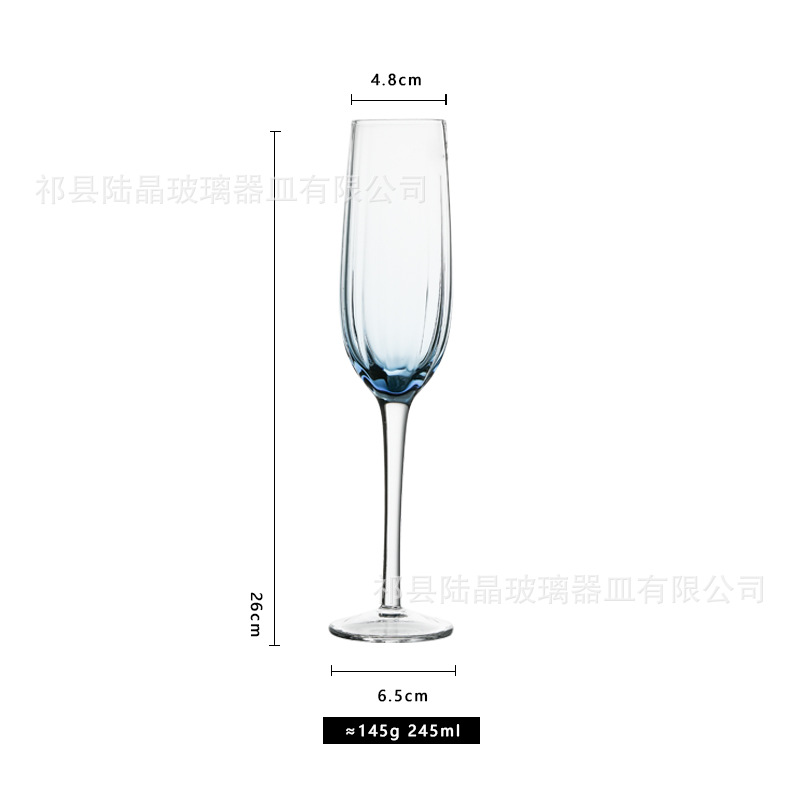 Copa de champán azul