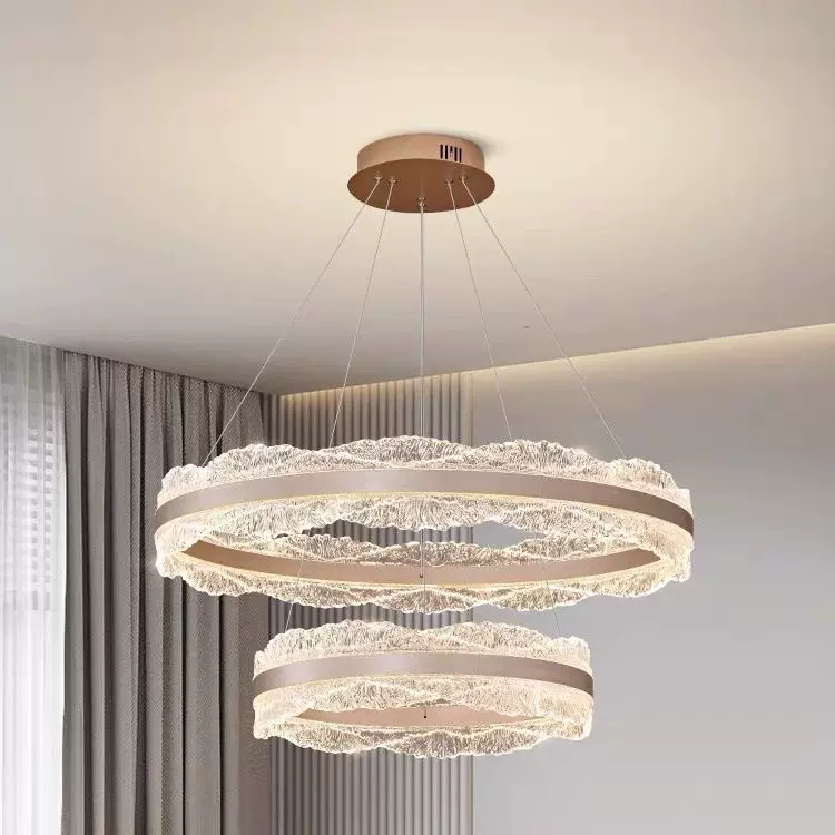 现代意式极简吊灯2025新款圆形客厅灯饰高级感餐厅水晶网红款大灯