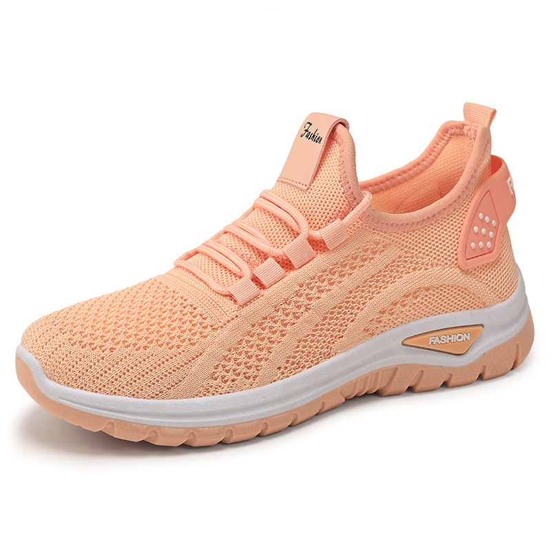 运动鞋女款秋季跨境大码shoes飞织透气休闲鞋纯色百搭女鞋批发|undefined