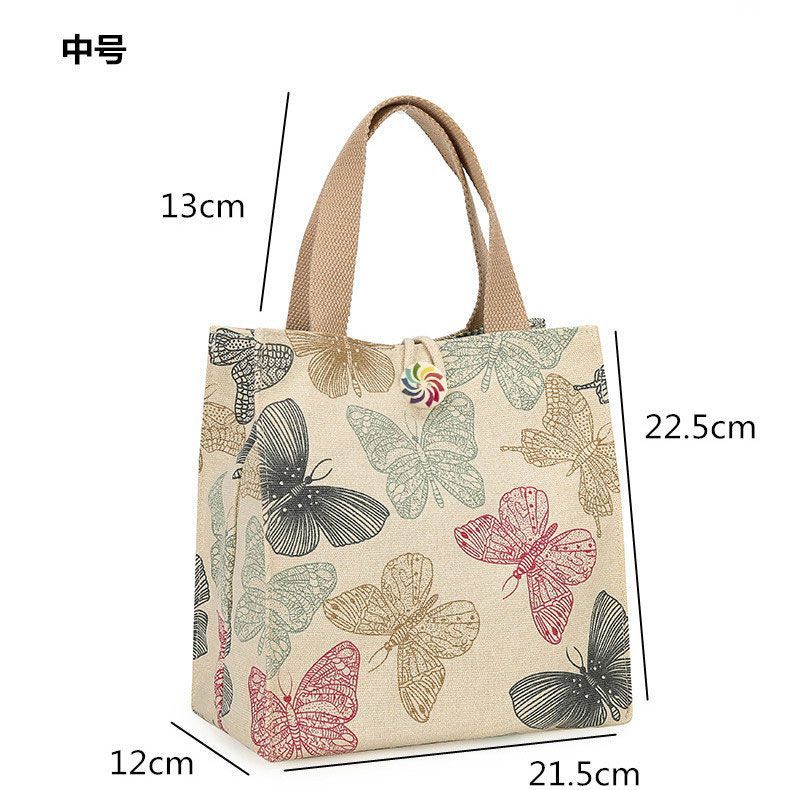 Bolsa de lona japonesa, bolsa de almuerzo, bolsa de almuerzo, bolsa de mamá, bolsa de almuerzo, bolsa de almuerzo para niñas, bolsa de oficina de viaje de moda