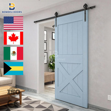 厂家批发美式谷仓门卧室房间吊臂款移门 Wood Sliding Barn Doors