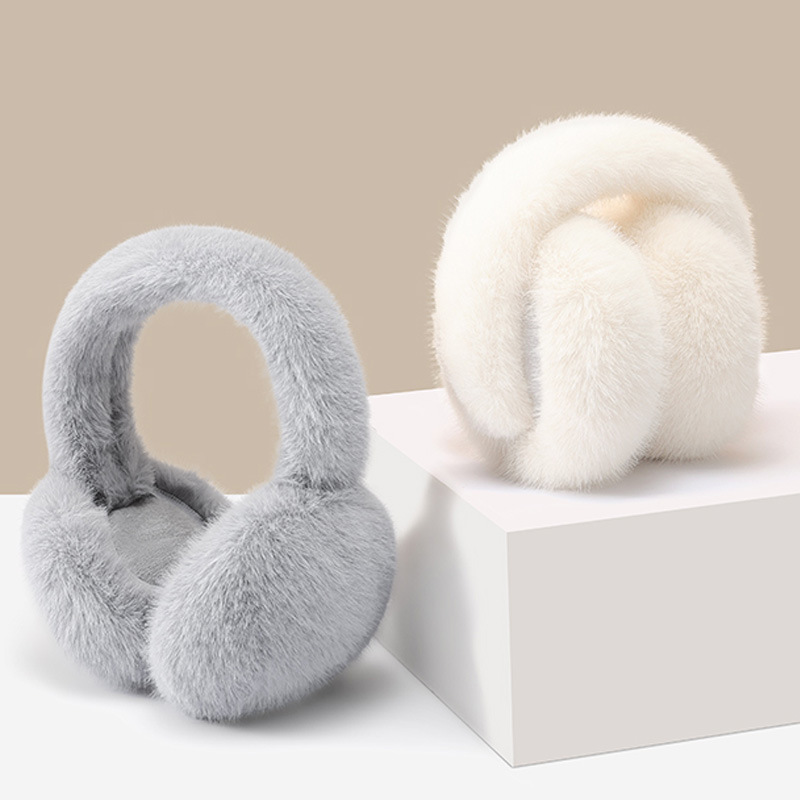 Earmuffs for women in winter, cute and foldable, simple ear protection, Korean version ear warmth, plush and antifreeze earmuffs, keeping students warm