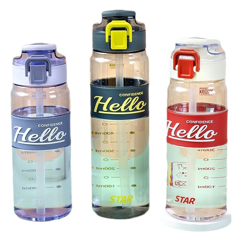 Igual que la nueva taza de agua de 24 años gran capacidad de 950ml niños taza de plástico portátil estudiante de primavera deportes hervidor de agua