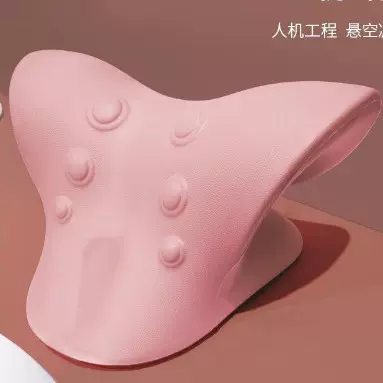 现货批发c形颈椎牵引枕按摩器EVA材质弹性拉伸颈枕紫色颈椎枕理疗