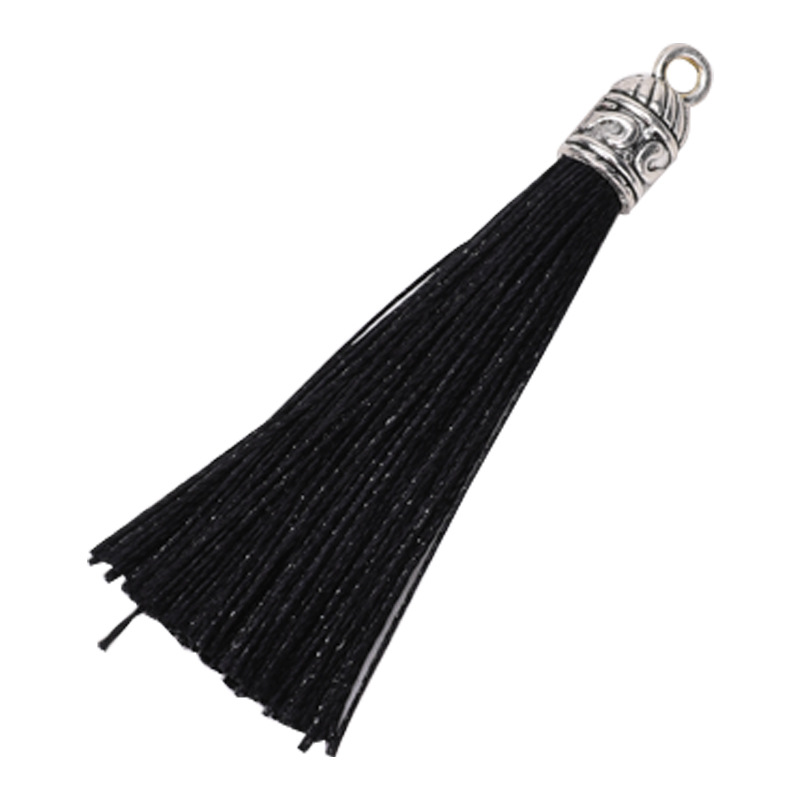 Tamaño pequeño tapa de aleación anillo borla DIY hecho a mano borla accesorios nudo chino Ropa Accesorios estilo antiguo colgante borla image 5