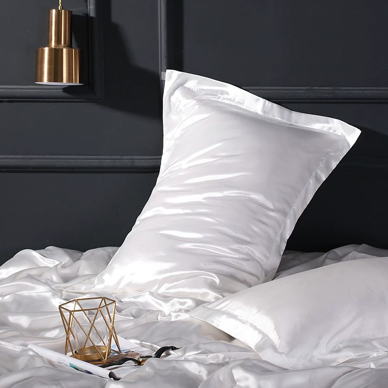 Double-sided Silk Pillowcase, Reversible Satin Finish, 48×74 cm (Multiple Colors)