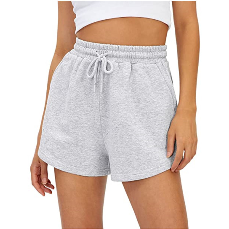 Independent Website Etsy Aliexpress European and American Summer Women's Drawstring Solid Color Casual Fashion Loose Shorts with Pictures