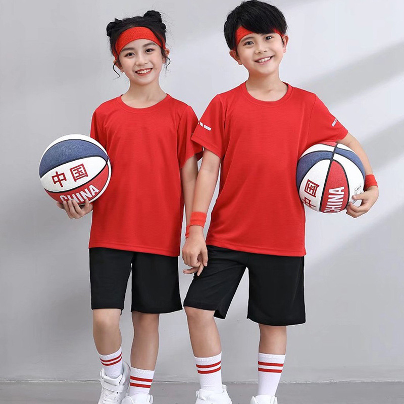 Campamento de verano suave que absorbe el sudor Organización de capacitación Juegos para padres e hijos Ropa de clase Camiseta para niños de secado rápido de manga corta Traje personalizado