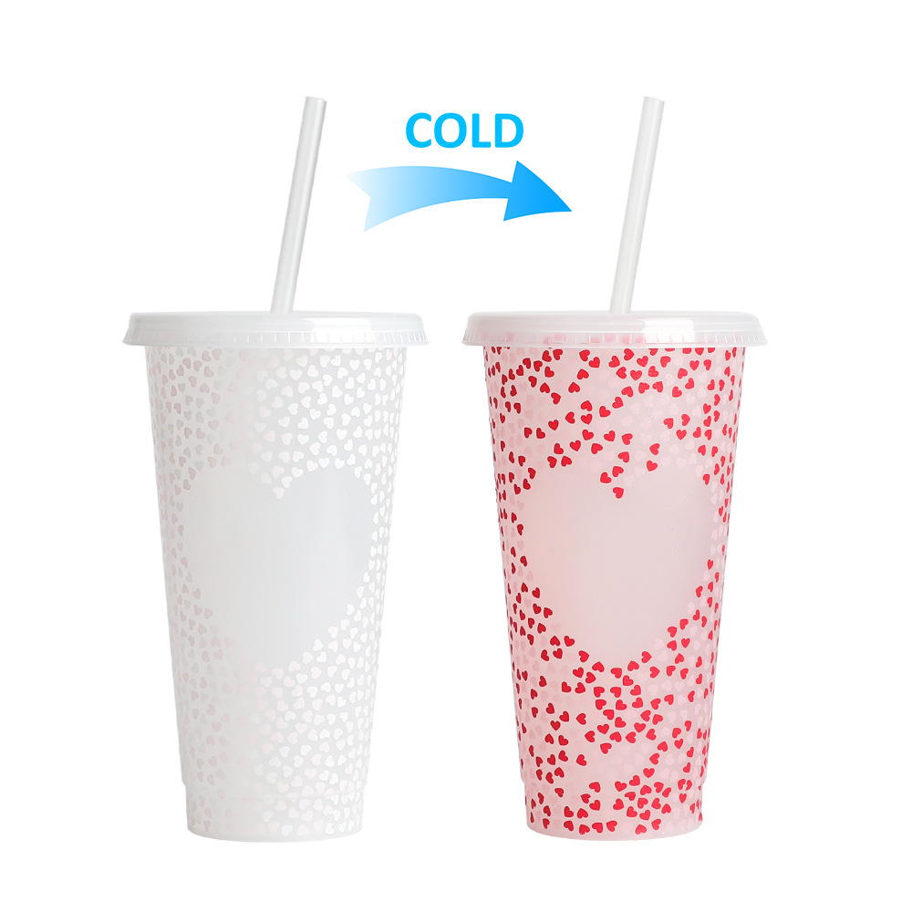 Spot transfronterizo de 710ml taza de plástico de color frío de gran capacidad PP taza de té con leche bebida fría con taza de paja con fábrica de inspección NBCU