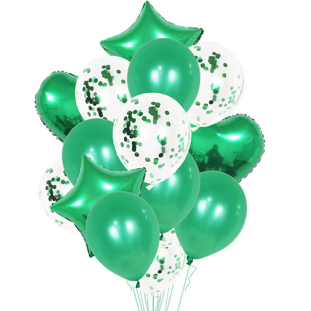 18 pulgadas 14PC película de aluminio lentejuelas Pearl Rose Gold Balloon Set Fiesta de cumpleaños de los niños Decoración ambiente arreglo globo