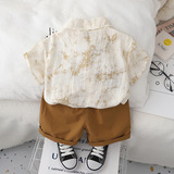 Детские нарукавники, комплект, летняя летняя одежда, мужская рубашка, детская одежда, в корейском стиле