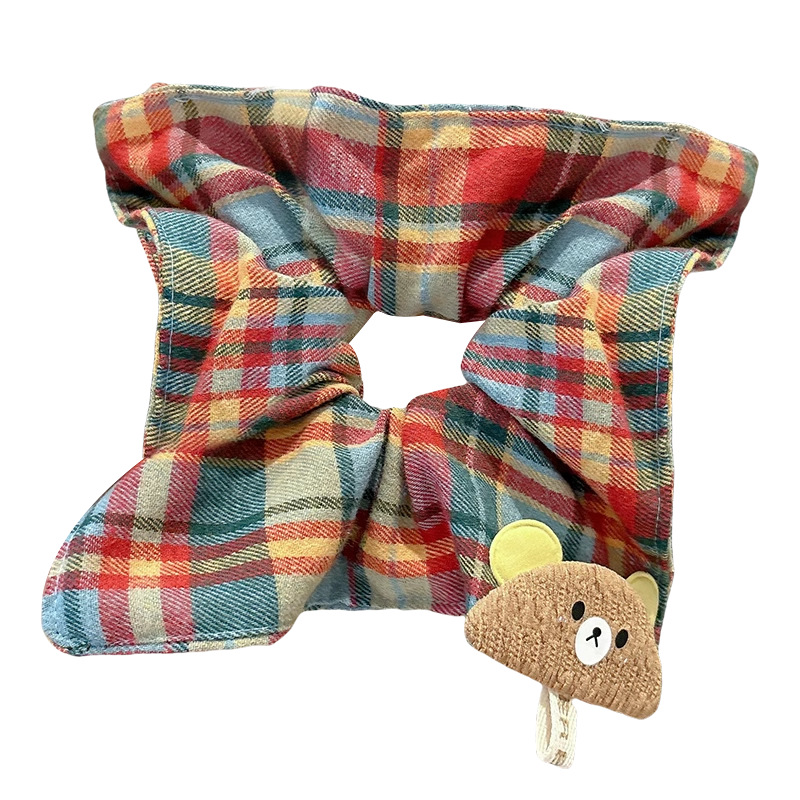 Interessante arco iris cuadrilátero anillo de cabello intestino grande diseño de alto nivel correa de cabello lindos cabello de niñas toallas de cabello cuadrado