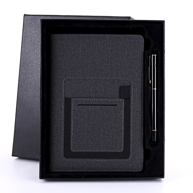 Cuaderno de negocios logotipo personalizado A5 libro de manos con bolsillo bloc de notas cuaderno de oficina papelería al por mayor