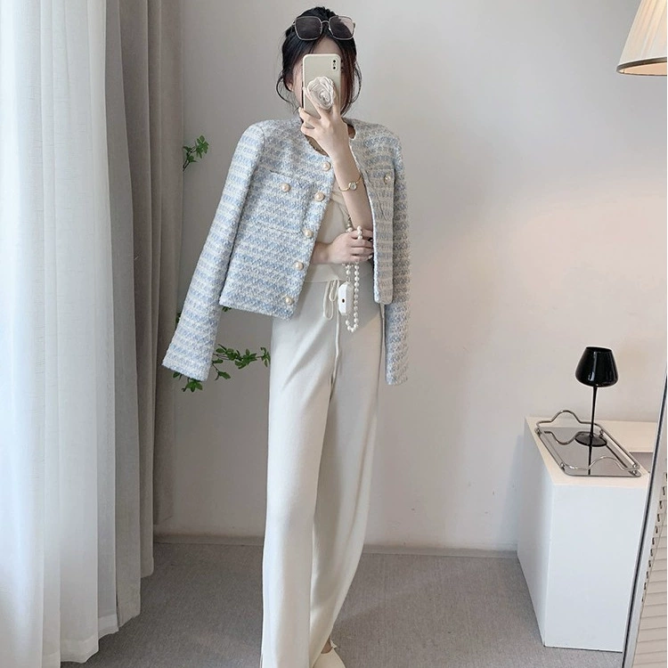 Осенний дизайн короткой элегантной куртки в стиле Chanel, французский стиль, свободный крой