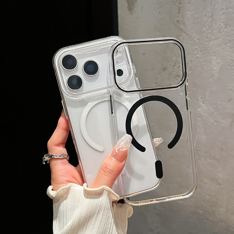 简约高透亚克力适用苹果17手机壳透明超薄iPhone16promax防摔硬套|undefined