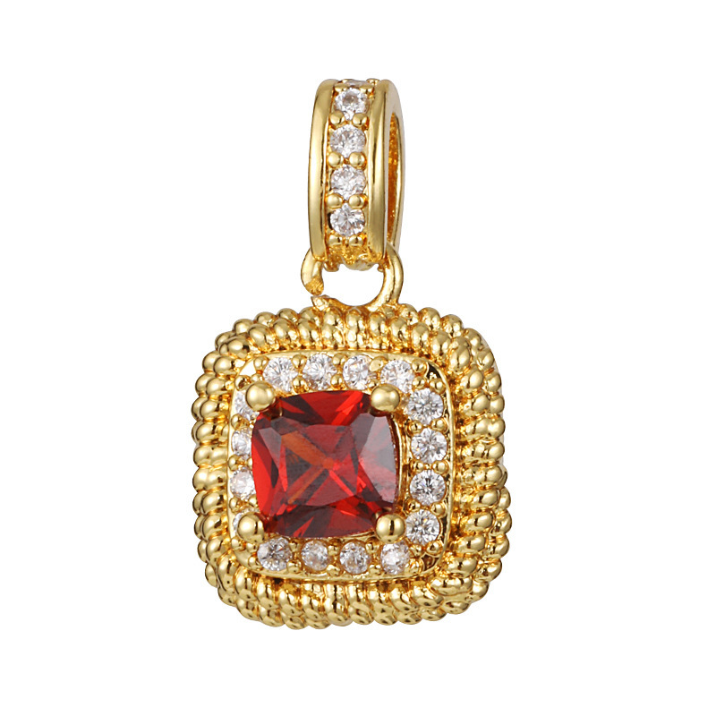 Joyas transfronterizas colgante de rubí esmeralda ligero de lujo accesorios de acero de titanio collar no decolor cadena clavícula