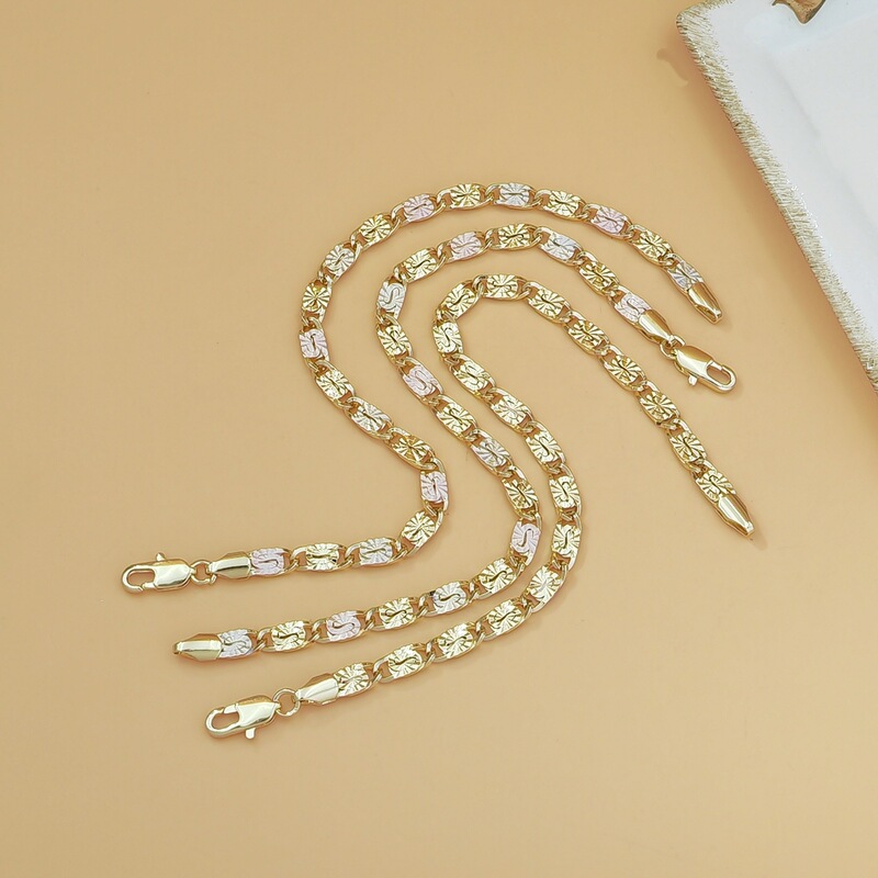 Cross-Border Popular European and American Splicing Square Chain Punk Hip-Hop Style Men's and Women's Ins Style Bracelets Versatile Bracelets