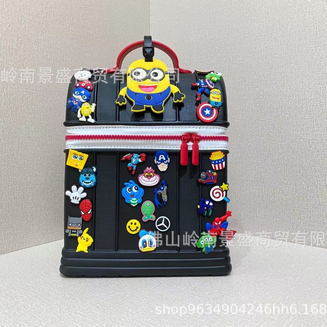 Niños agujeros decoración guardería para niños niñas mochila EVA lindos dibujos animados DIY mochila de hombro de gran capacidad