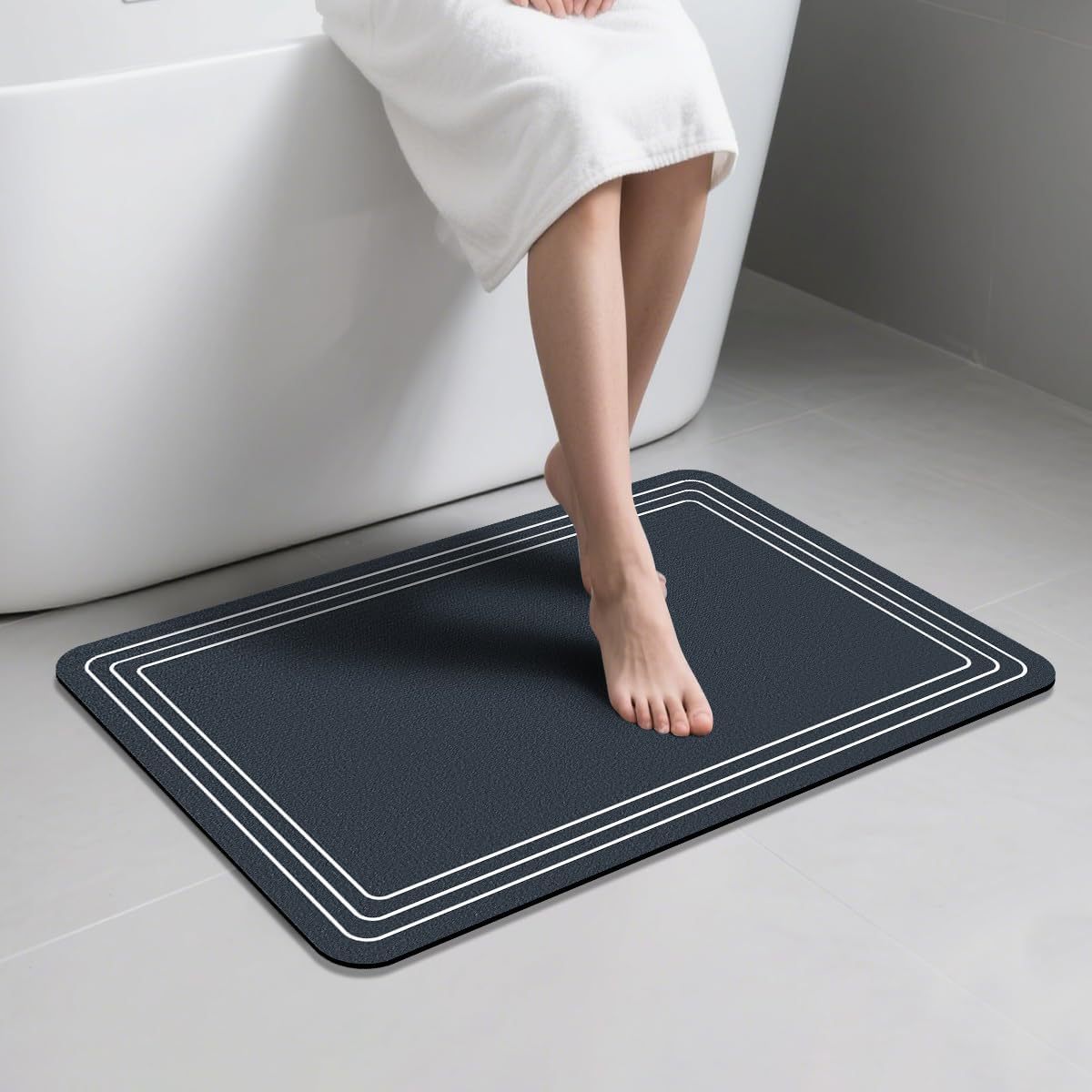 Minimalist Geometric Diatomite Bath Mat For Shower And Bathtub_voghion.com