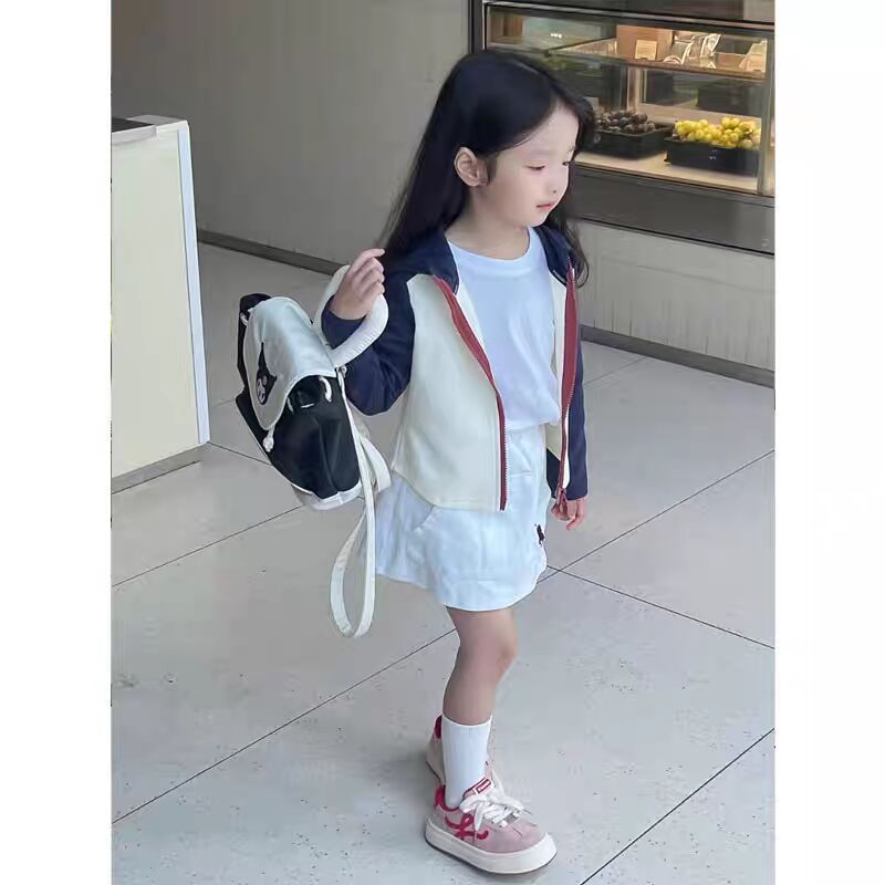 奶油女童外套春秋季儿童卫衣外套2025新款宝宝时髦连帽上衣童装潮|undefined