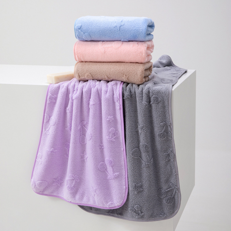 Coral Fleece Three-dimensional Cherry Towel Thickened Water Absorbent Face Wipe Face Wipe Household Couple Face Wash Towel for Hair Coral Fleece Three-dimensional Cherry Towel Thickened Water Absorbent Face Wipe Face Wipe Household Couple Face Wash Towel for Hair