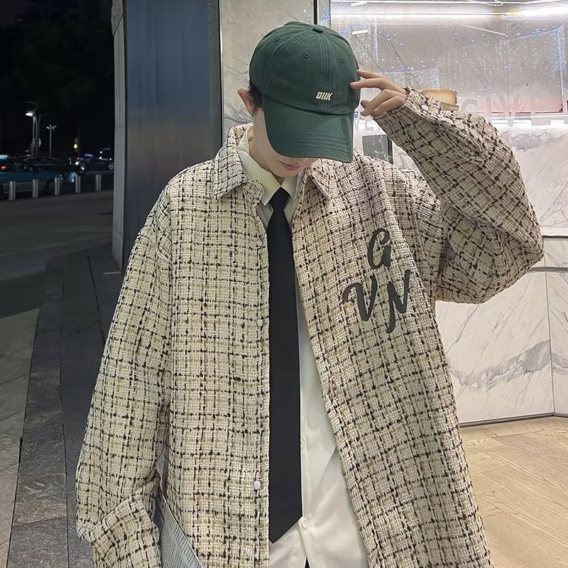 Chaqueta de fragancia pequeña casual de todo fósforo para hombres, marca de moda, estilo de Hong Kong, estudiante, chaqueta suelta, chaqueta de primavera y otoño