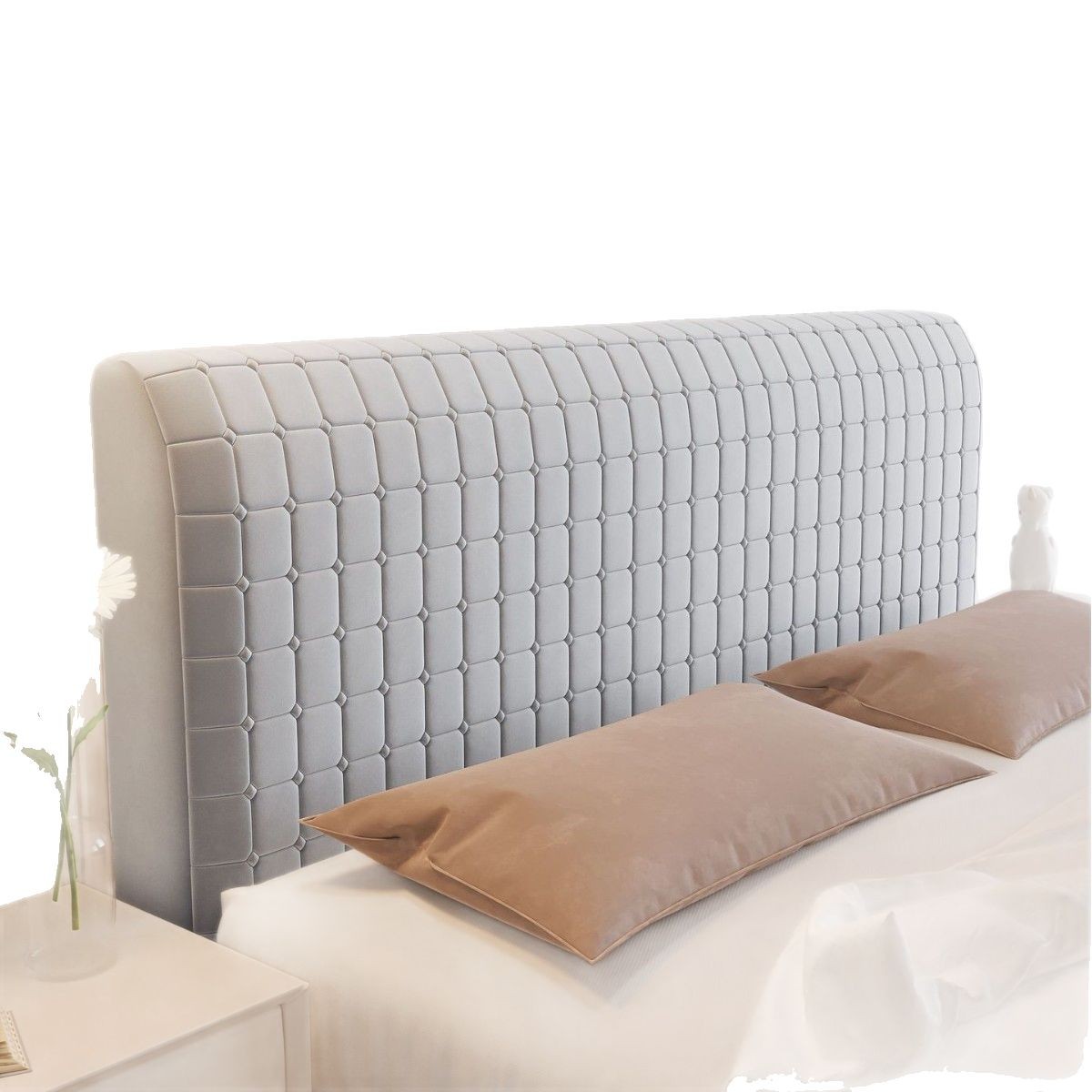 Hielo látex cubierta de cabecera de cama de madera respaldo engrosado paquete blando todo incluido transformación general cubierta a prueba de polvo 2025 nuevo verano