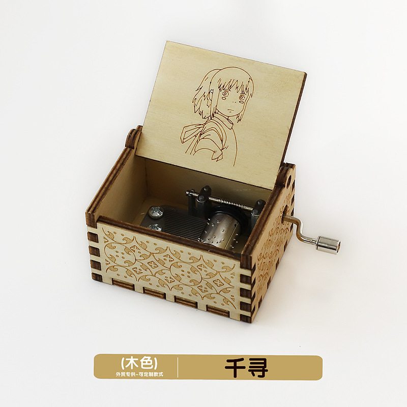 木製オルゴール装飾品古典的な彫刻手回しオルゴールクリスマス工芸品ギフトギフト在庫あり|undefined