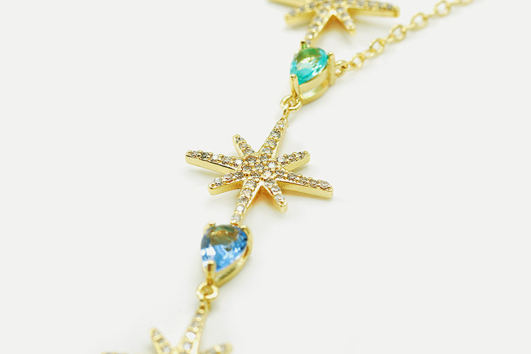 New Fashion Zircon Starfish Clavicle Necklace display picture 3