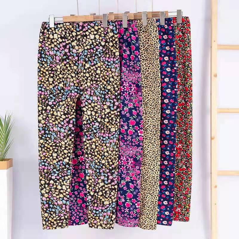 Women's Autumn Pants, Milk Silk Modal Print, Non-Pilling, Loose Floral Casual Comfortable Home Wear, High Elasticity, Fashionable Women's Autumn Pants, Milk Silk Modal Print, Non-Pilling, Loose Floral Casual Comfortable Home Wear, High Elasticity, Fashionable