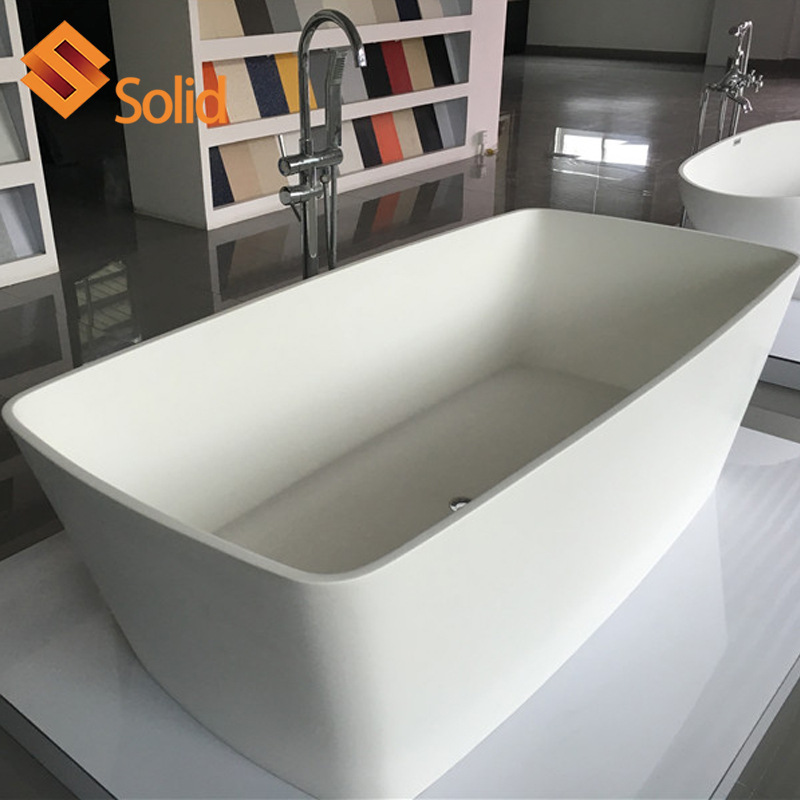 Artificial Stone Bathtub Adult Bathtub Freestanding Hotel Household Bathroom Bath Bath Matte Artificial Stone Bathtub