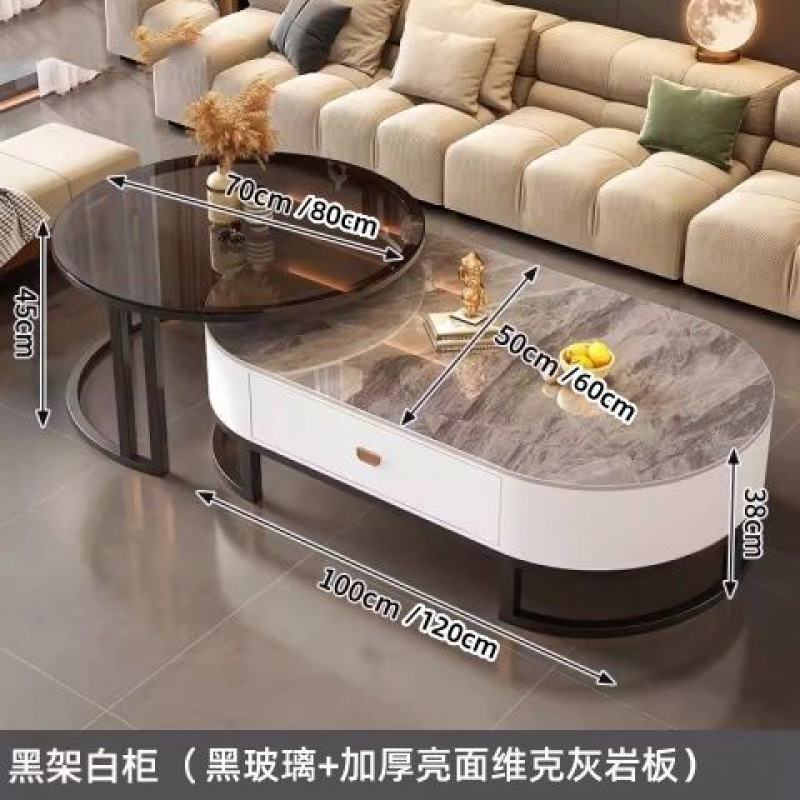 +업그레이드 [블랙 프레임 화이트 캐비닛] 화산재 슬레이트 + 블랙 유리++